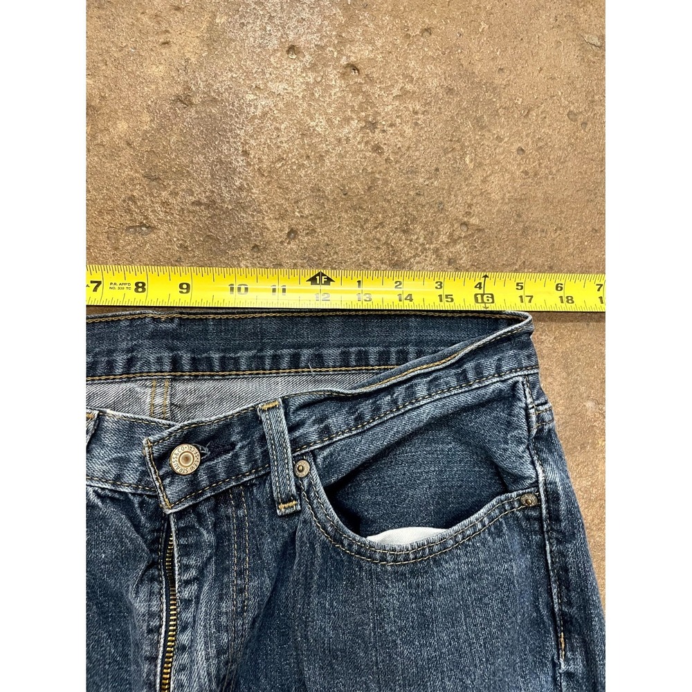 Levi's 514 Regular Straight Fit Jeans Mens 35x34 Blue Denim Dark Wash Mid Rise - Picture 15 of 16